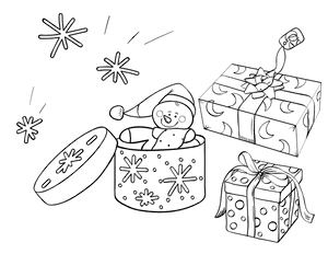 Christmas Gift Coloring Page