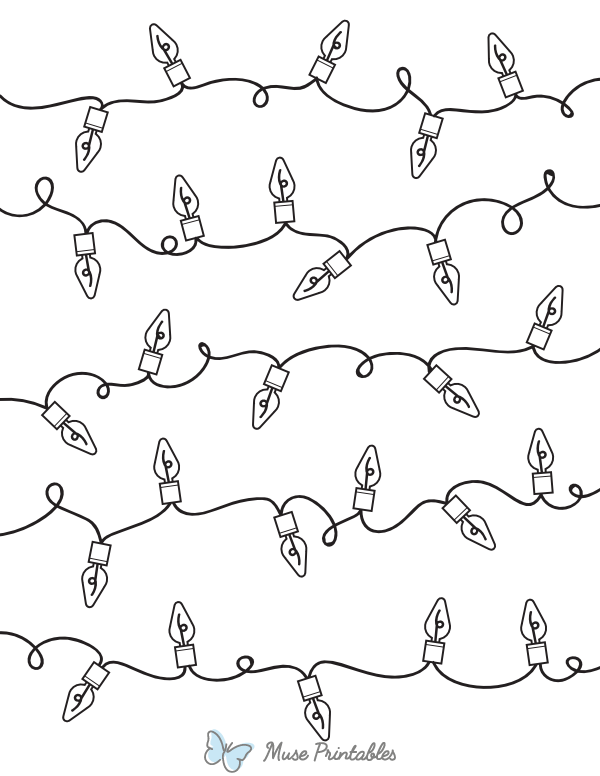 Christmas Lights Coloring Page