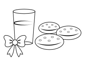 Christmas Milk and Cookies Coloring Page