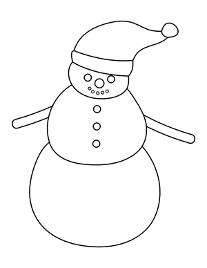 Christmas Snowman Coloring Page