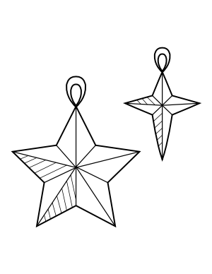 Christmas Star Ornaments Coloring Page
