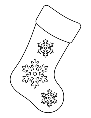 Christmas Stocking Decorated With Snowflakes Coloring Page