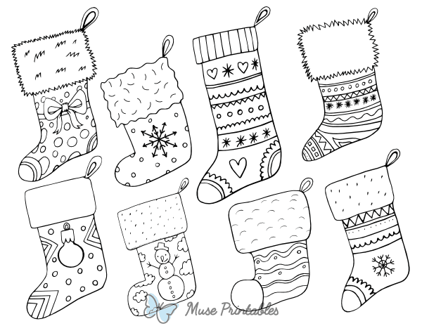 Christmas Stockings Coloring Page