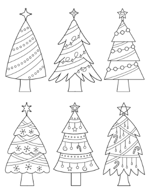 Christmas Trees Coloring Page