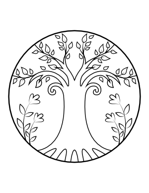 Circular Tree of Life Coloring Page