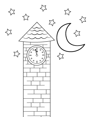 Clock Tower Coloring Page