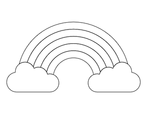 Clouds and Rainbow Coloring Page