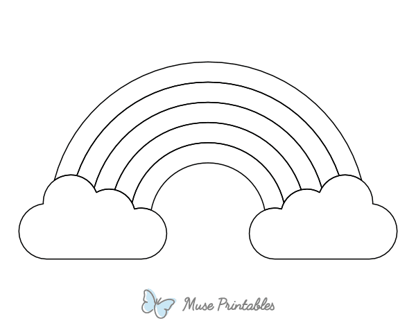 Clouds and Rainbow Coloring Page