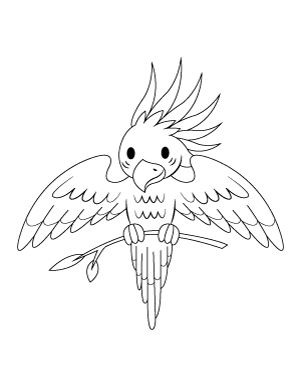 Cockatoo Carrying A Twig Coloring Page