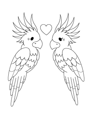 Cockatoo Couple Coloring Page