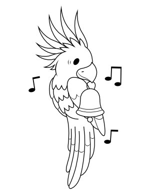 Cockatoo With Bell Coloring Page