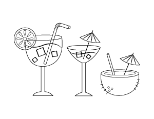 Cocktail Coloring Page