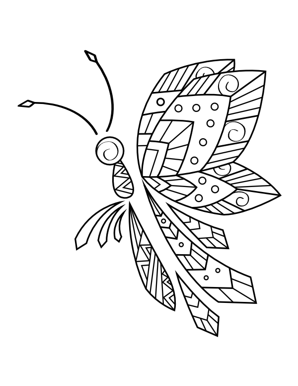 Complex Butterfly Coloring Page