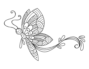 Complicated Butterfly Coloring Page