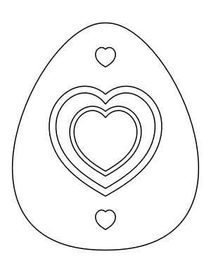 Concentric Hearts Easter Egg Coloring Page