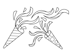 Confetti Poppers Coloring Page