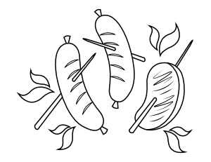 Cooking Meat Coloring Page