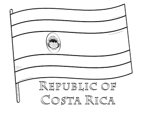 Costa Rica Flag Coloring Page