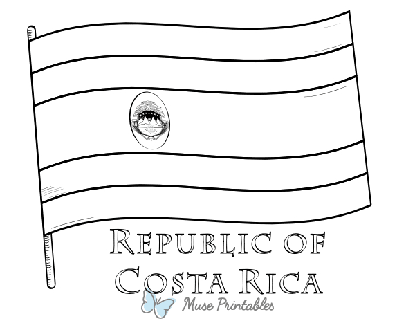 Costa Rica Flag Coloring Page