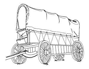 Covered Wagon Coloring Page Sketch Coloring Page