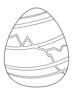 Cracked Easter Egg With Stripes Coloring Page