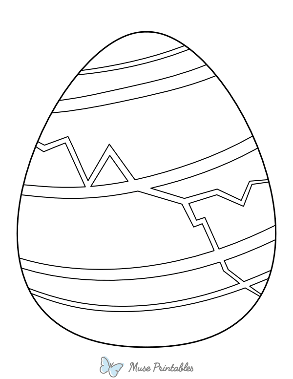 Cracked Easter Egg With Stripes Coloring Page