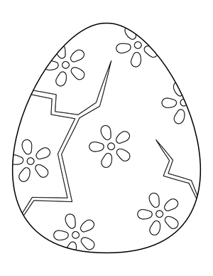 Cracked Floral Easter Egg Coloring Page