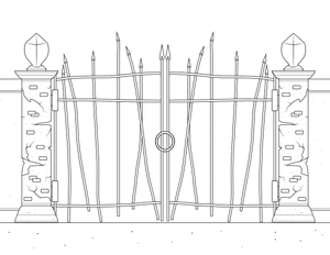 Creepy Gate Coloring Page