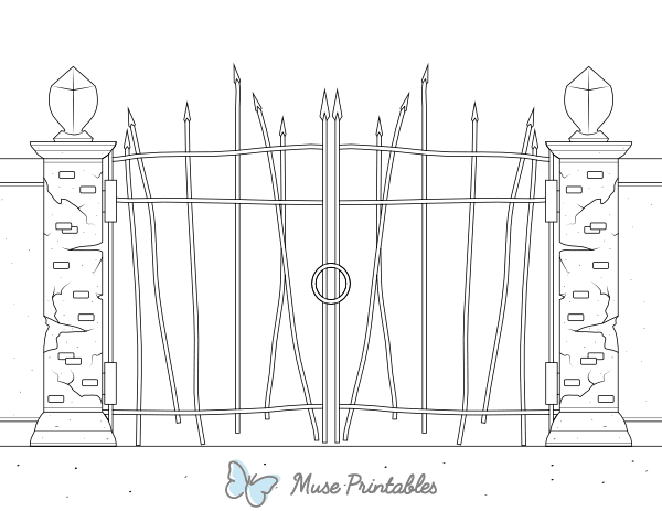 Creepy Gate Coloring Page