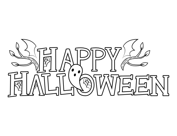 Creepy Happy Halloween Coloring Page