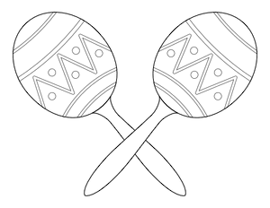 Crossed Maracas Coloring Page