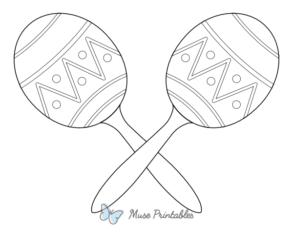 Crossed Maracas Coloring Page