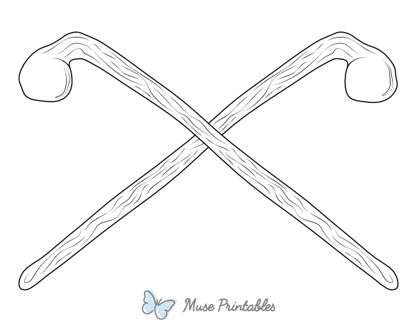 Crossed Shillelagh Coloring Page