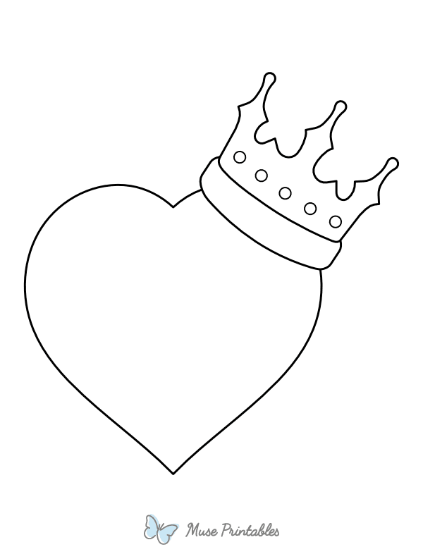 Crowned Heart Coloring Page