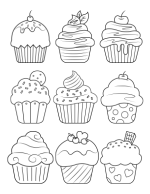 Cupcake Coloring Page