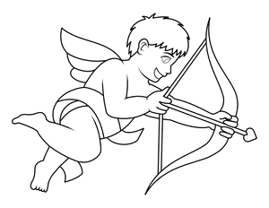 Cupid Firing An Arrow Coloring Page