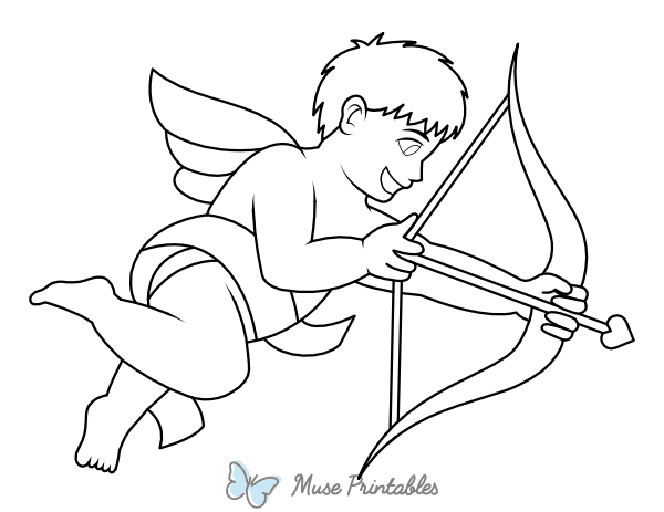 Cupid Firing An Arrow Coloring Page