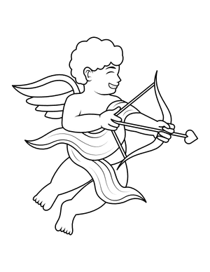 Cupid Firing Arrow Coloring Page