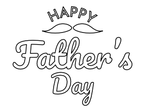 Cursive Father's Day Coloring Page