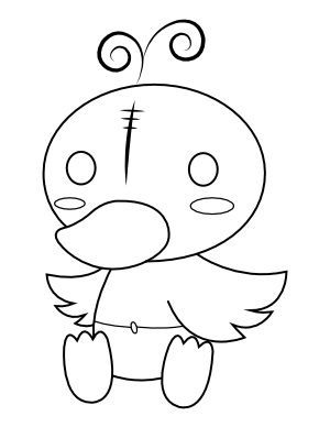 Cute Baby Duck Coloring Page