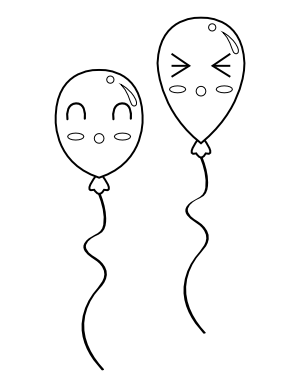 Cute Balloons Coloring Page