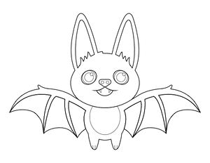 Cute Bat Coloring Page