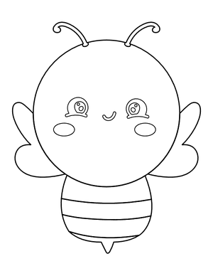 Cute Bee Coloring Page