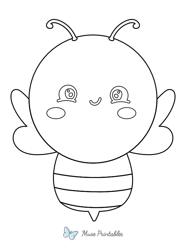 Cute Bee Coloring Page