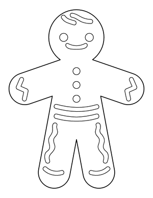 Cute Decorated Gingerbread Man Coloring Page