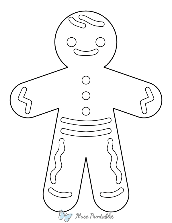 Cute Decorated Gingerbread Man Coloring Page