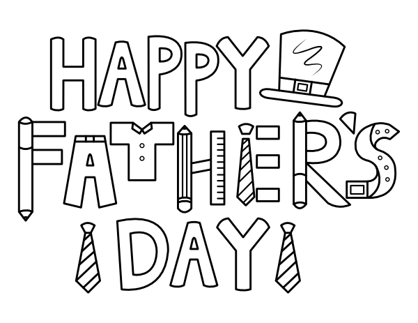 Cute Father's Day Coloring Page