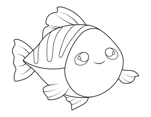 Cute Fish Coloring Page