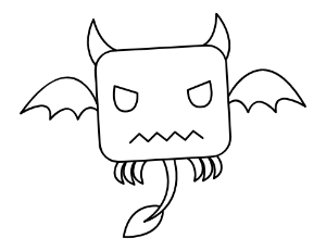 Cute Flying Monster Coloring Page