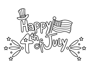 Cute Fourth of July Coloring Page
